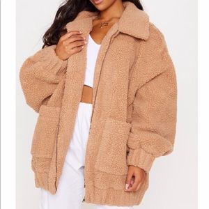 Camel Borg Pocket Front Coat